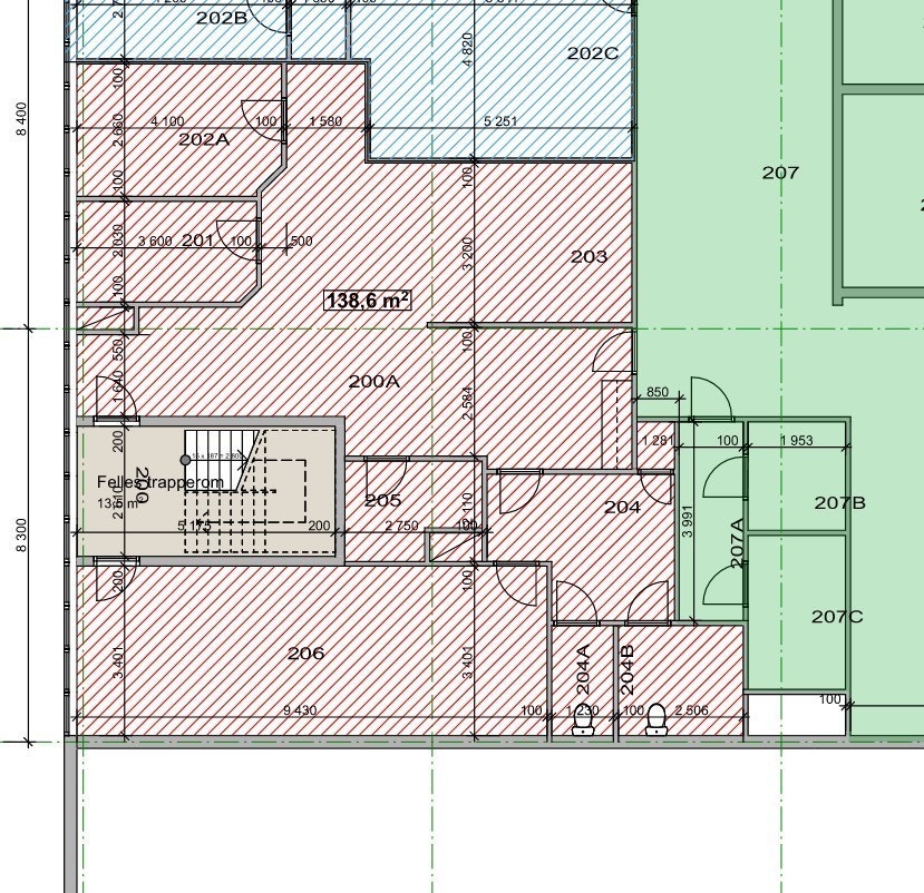Rødt skravert er dagens løsning Galleribilde