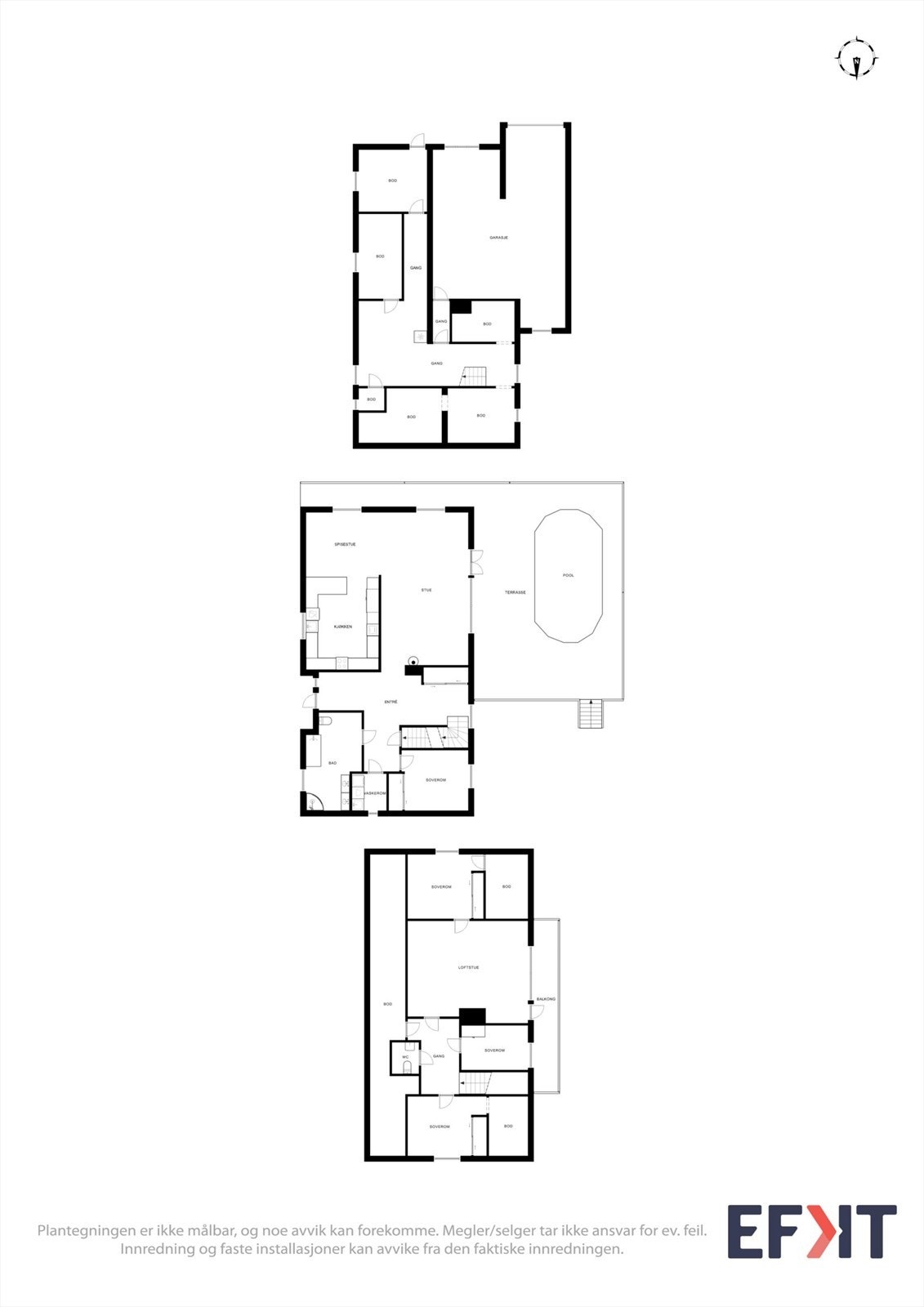 Plantegning alle etg. Galleribilde