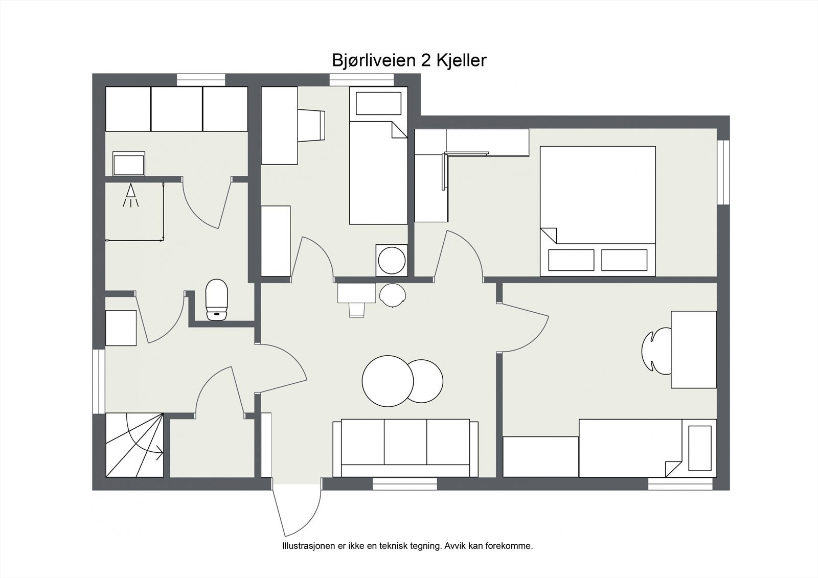 plantegning underetasje Galleribilde