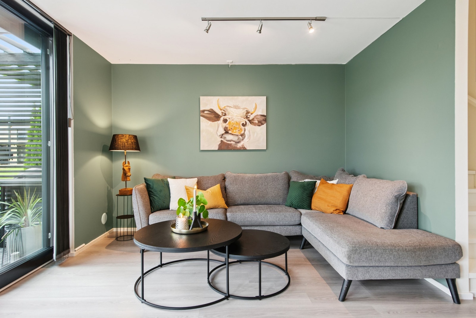 Delikate fargevalg på stuen Galleribilde