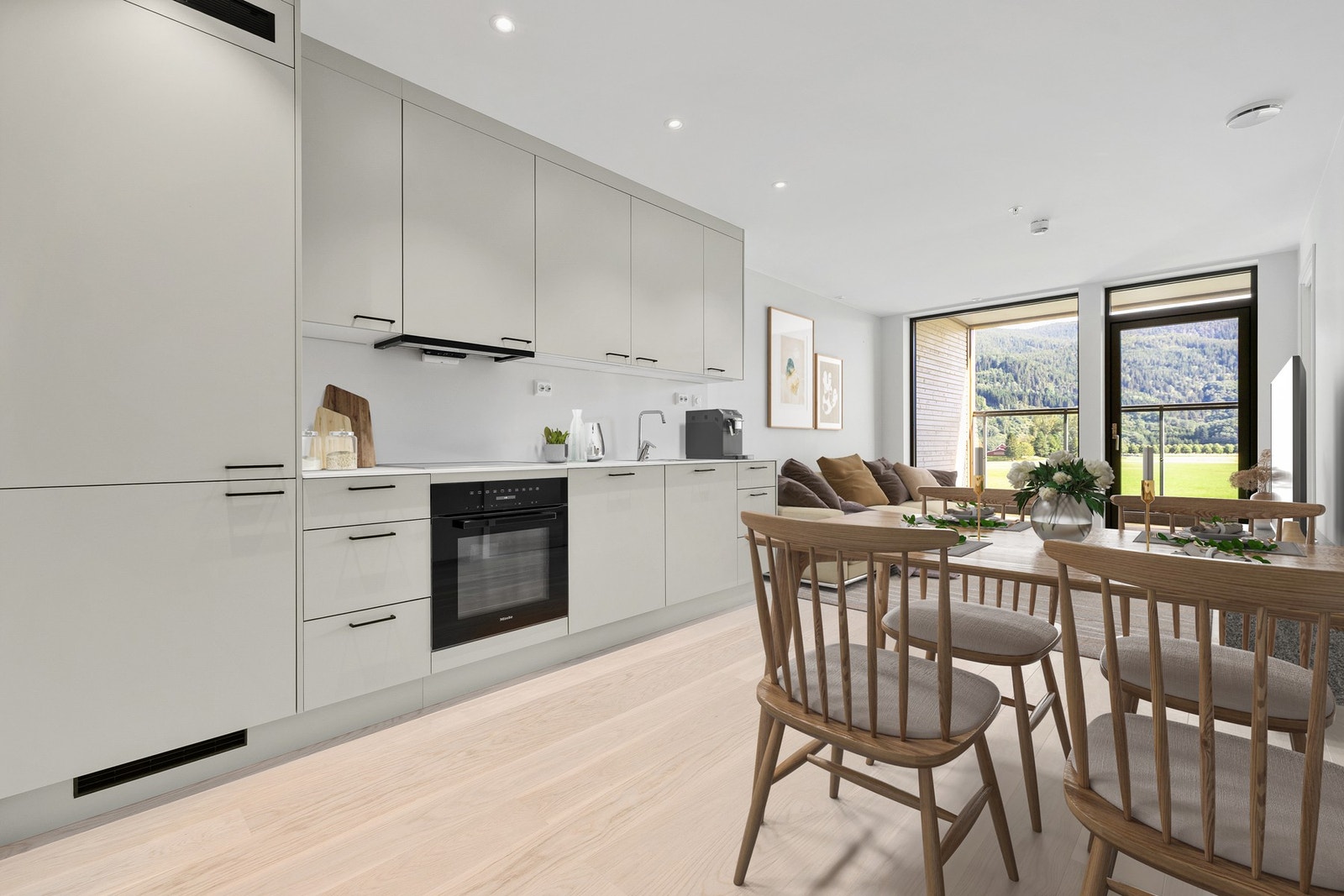 Eiendomsmegler 1 v/ Ellen Nordskag har gleden av å presentere en splitter ny flott 2-roms selveierleilighet sentralt beliggende på Melhus.
Bildet er virtuelt møblert og er fra tilsvarende leilighet i prosjektet. Galleribilde