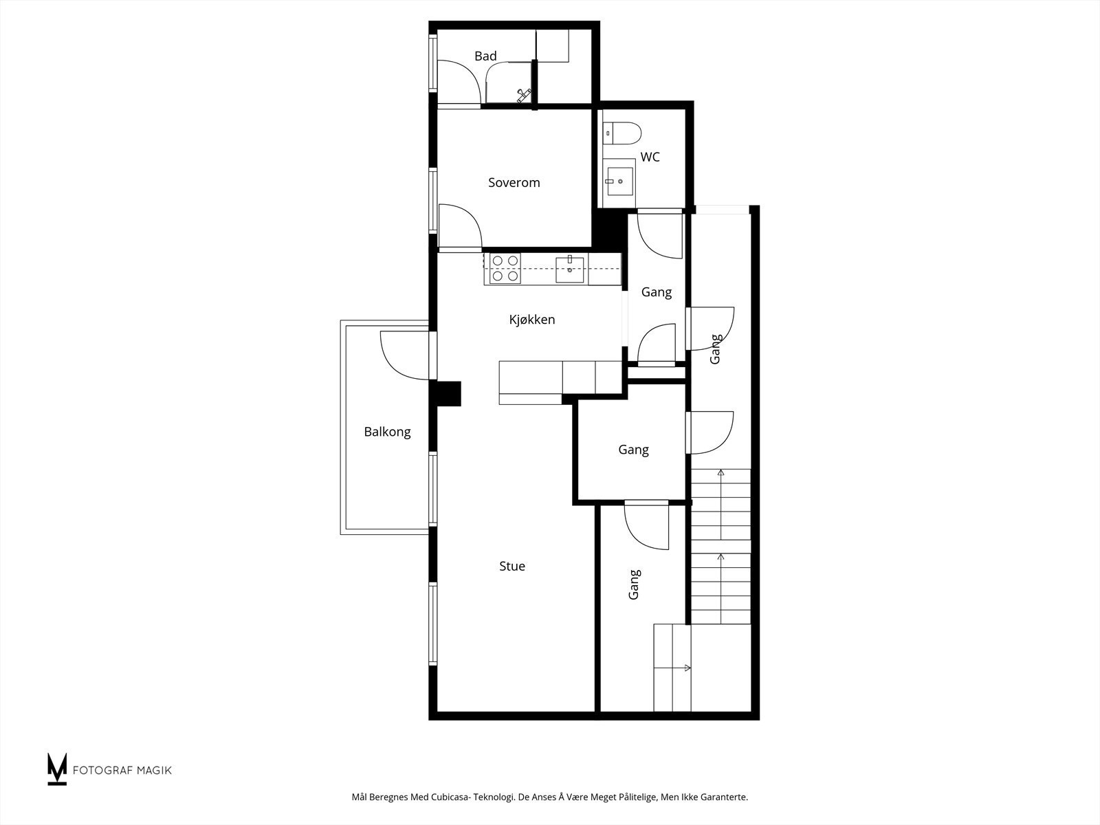 Plantegning 2. etasje
Vit at det kreves et samtykke fra kommunen når man etablerer hybel i boligen - dette er ikke innhentet (kommuneplan §13) Galleribilde