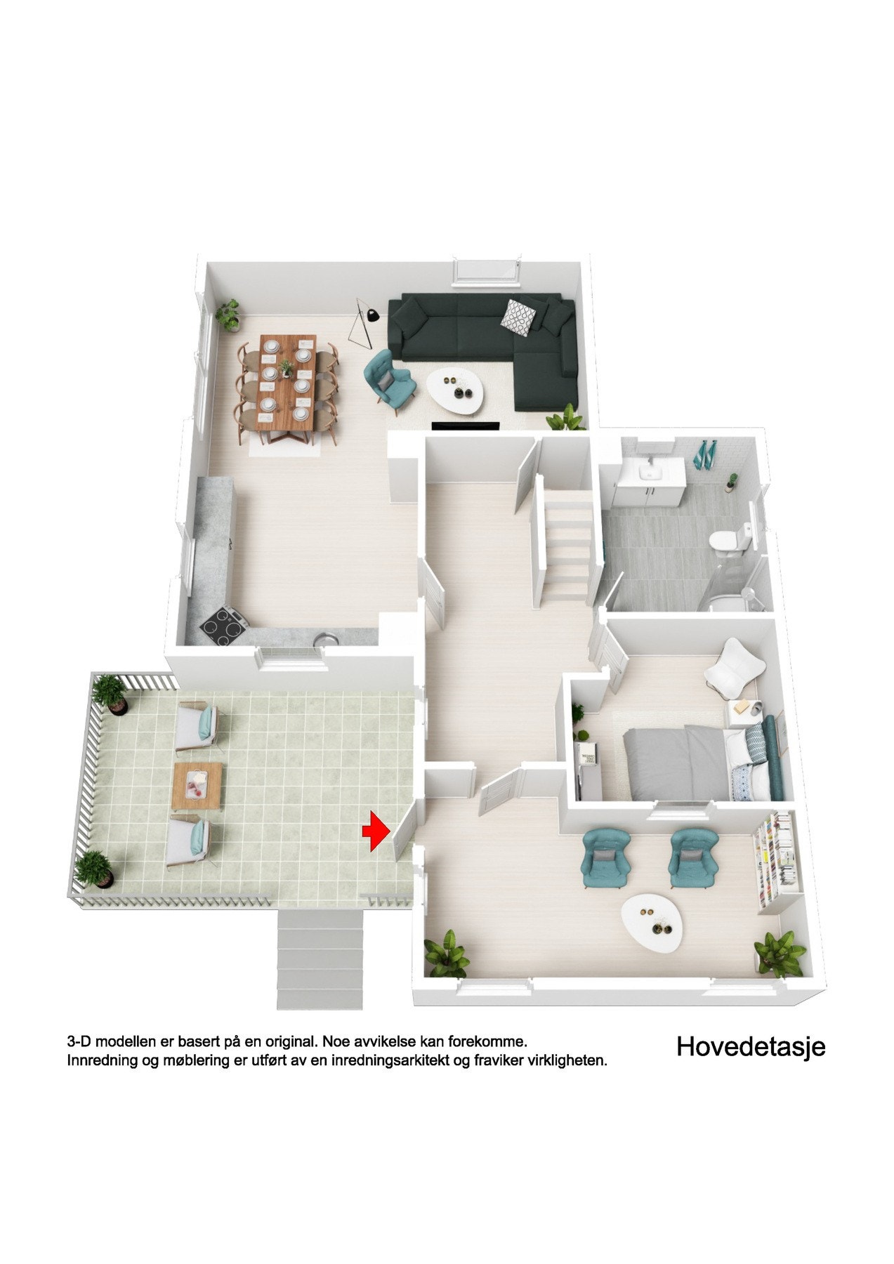 Plantegning, 1 etg. Galleribilde