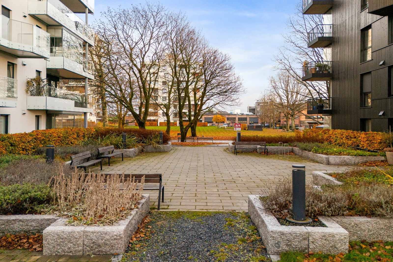 Fellesarealene er pent opparbeidet i Rosenvinge Park Galleribilde