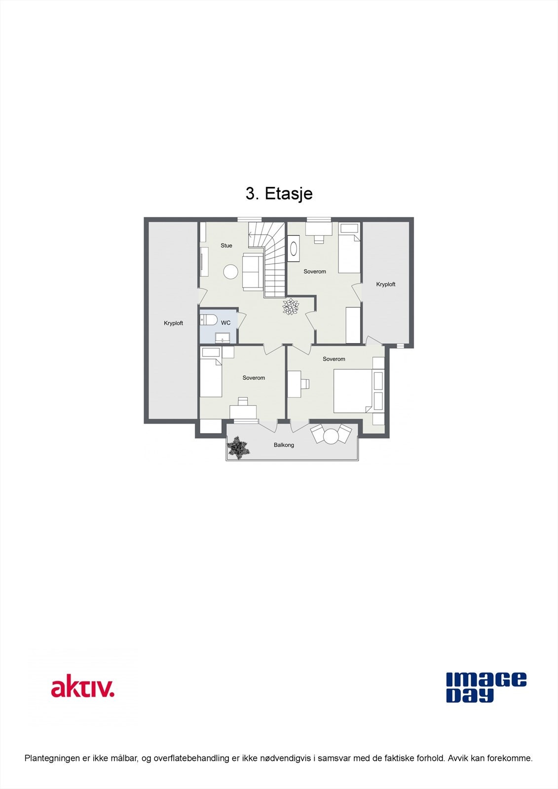 Plantegning 3. etasje. Galleribilde