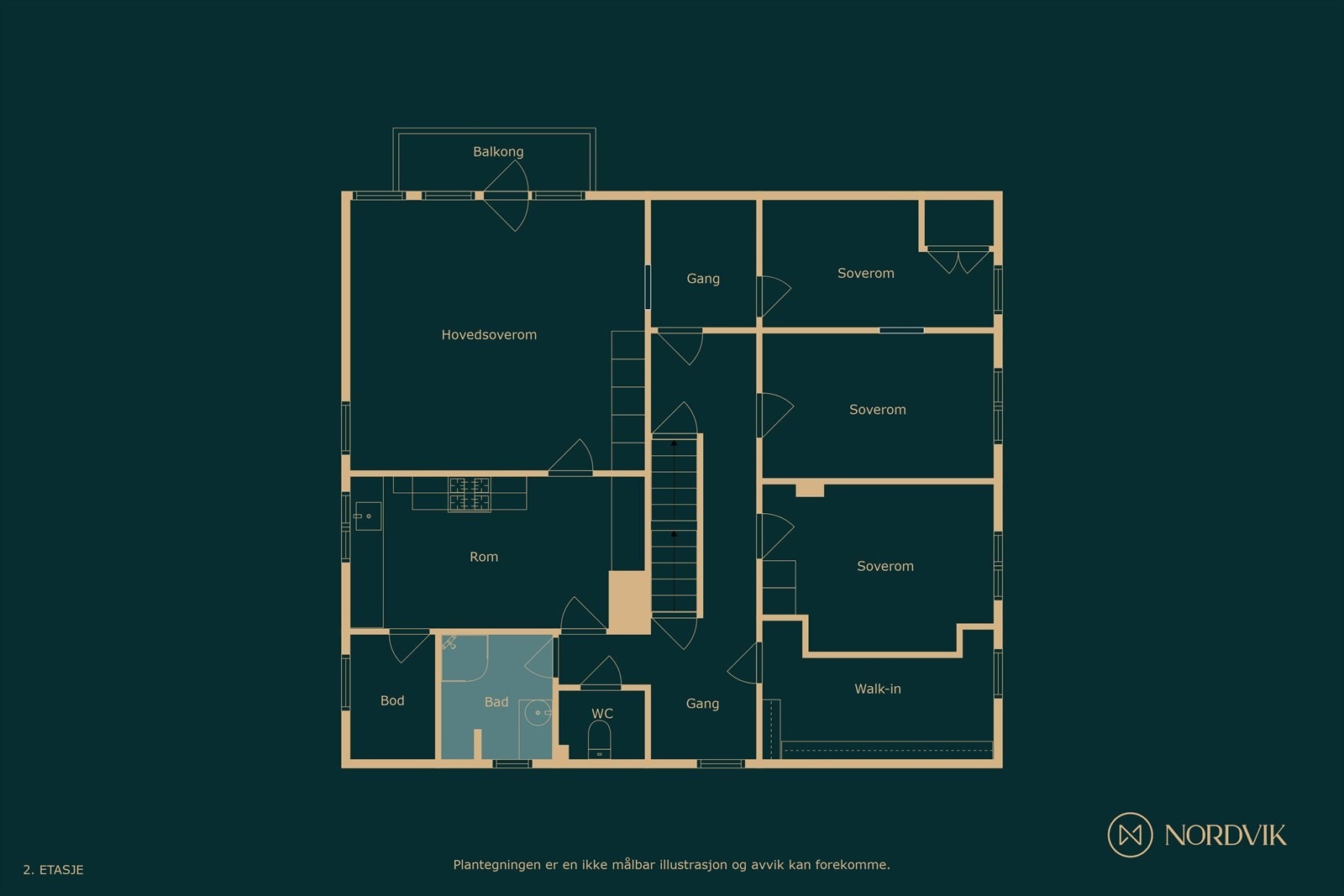 Plantegning 2. etasje Galleribilde
