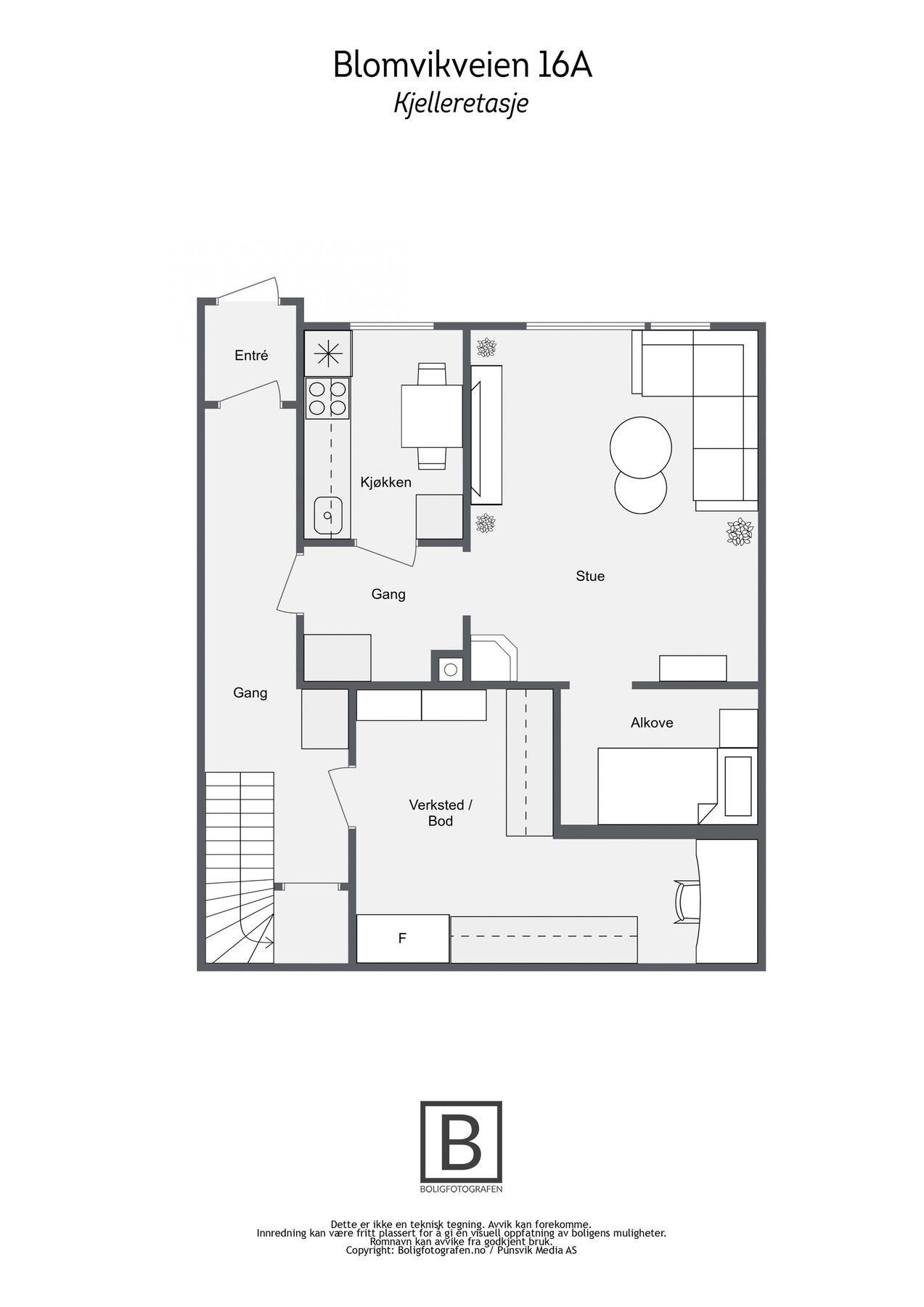 Plantegning kjelleretasje Galleribilde