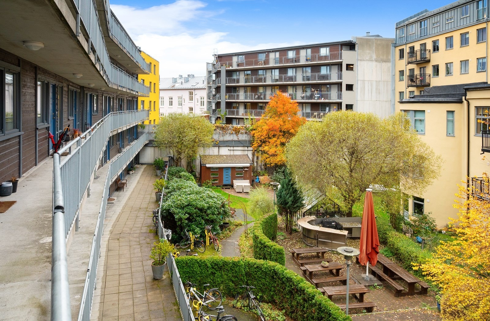 Borettslaget har en hyggelig felles bakgård. Galleribilde