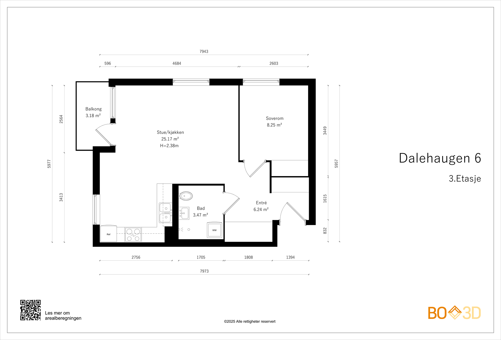 Målsatt Plantegning. Galleribilde