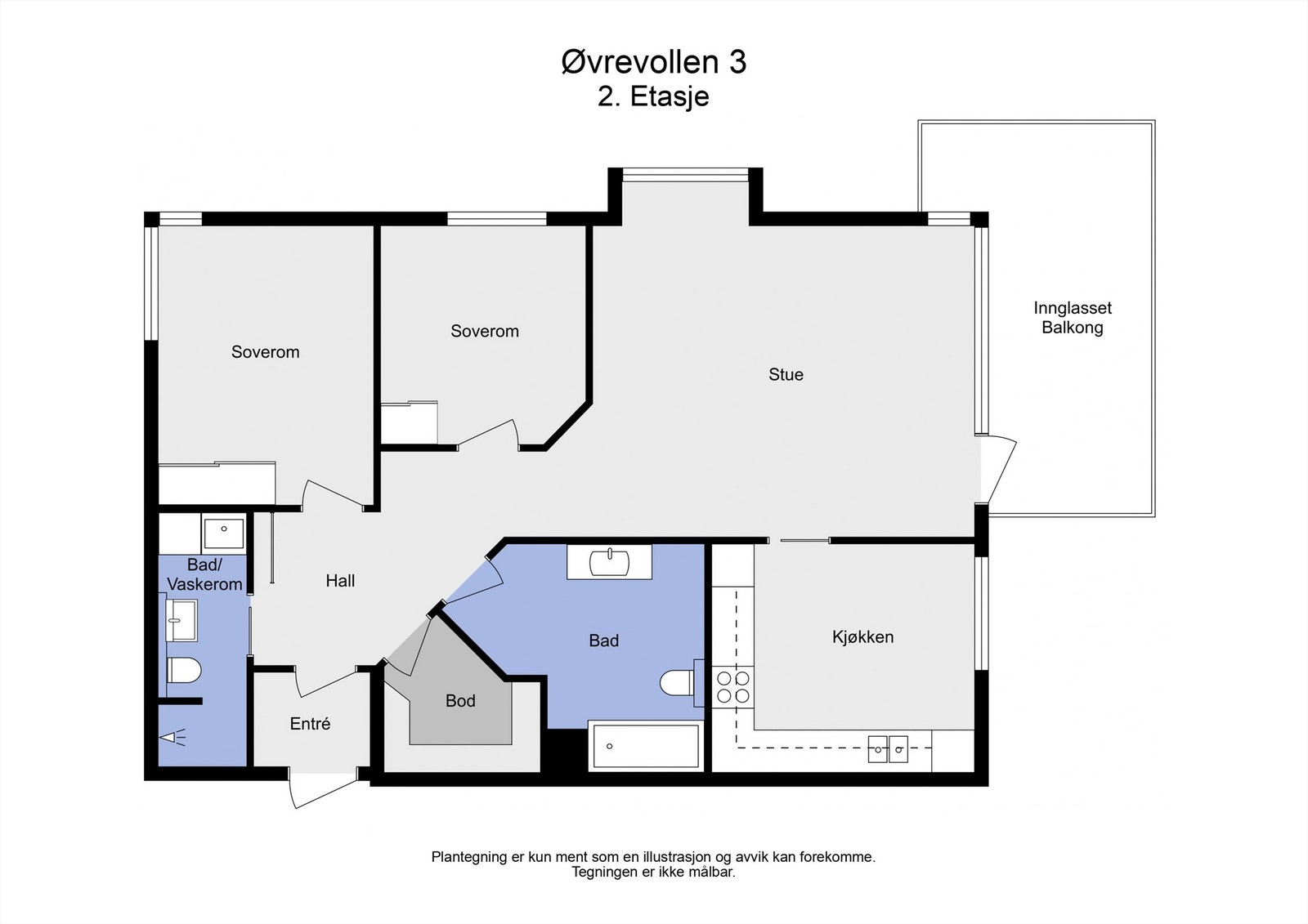 2 D plantegning 2. etasje Galleribilde
