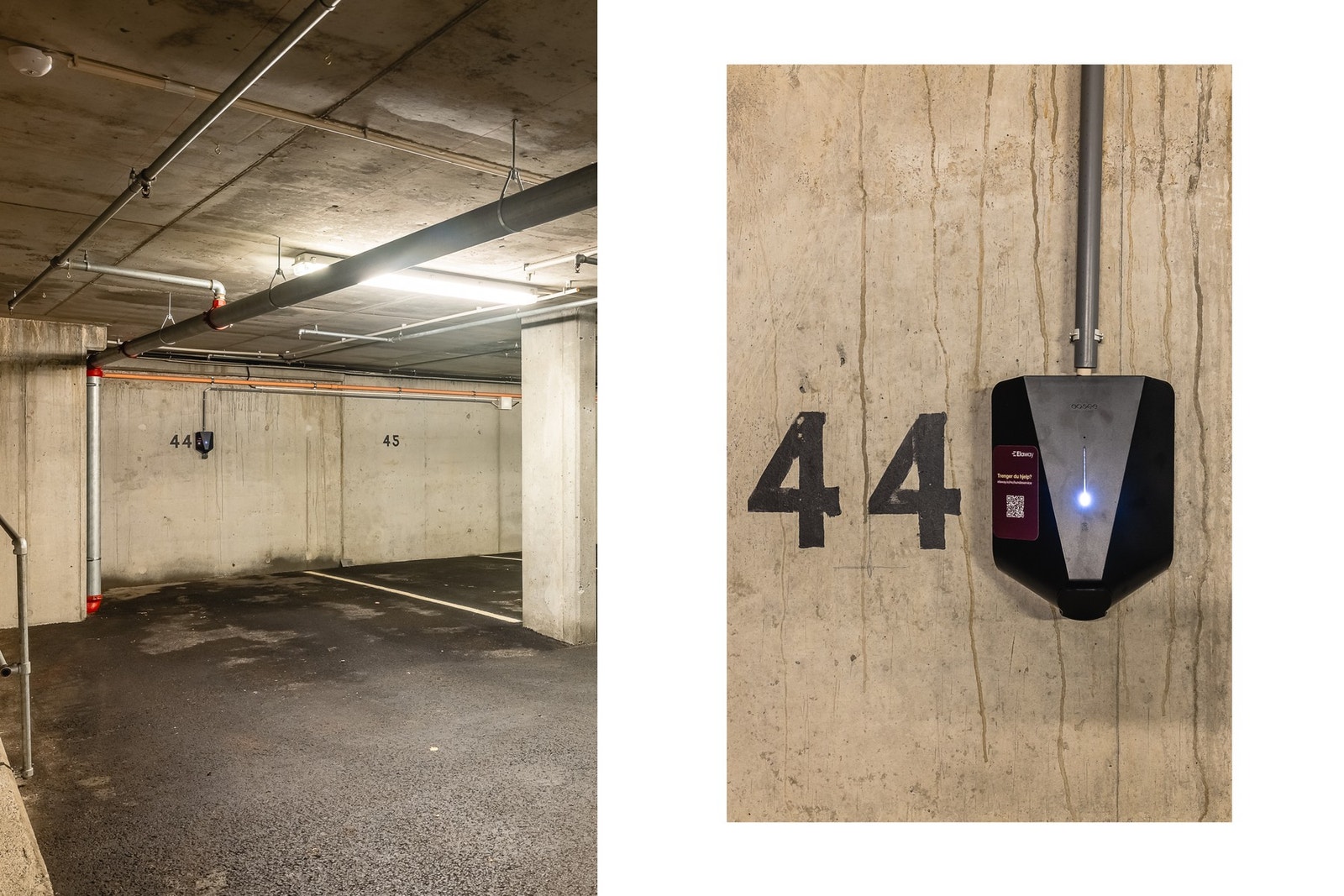 Leiligheten har fast garasjeplass med elbillader. Galleribilde