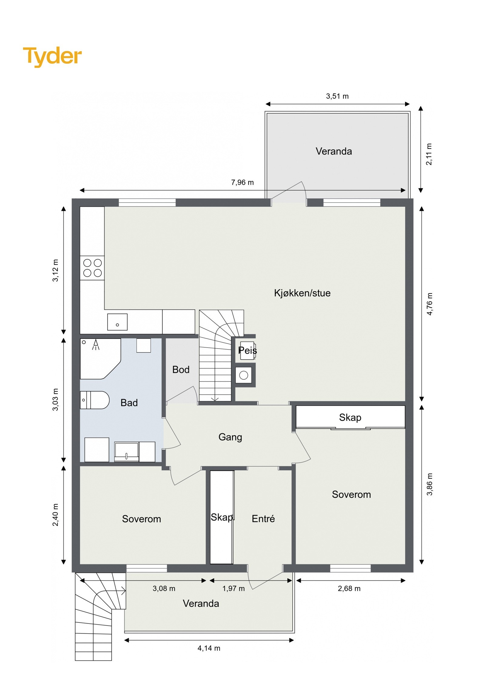 Plantegning 2. etasje Galleribilde
