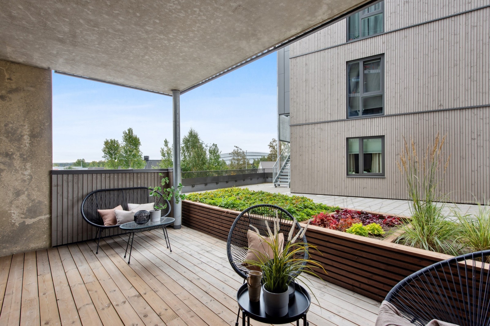 Her kan du skape din egen private oase med plass til en sittegruppe. Galleribilde