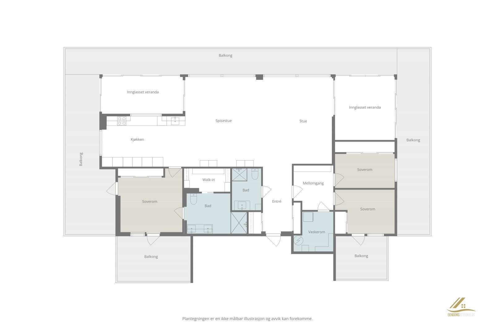 Plantegning over leiligheten. Galleribilde