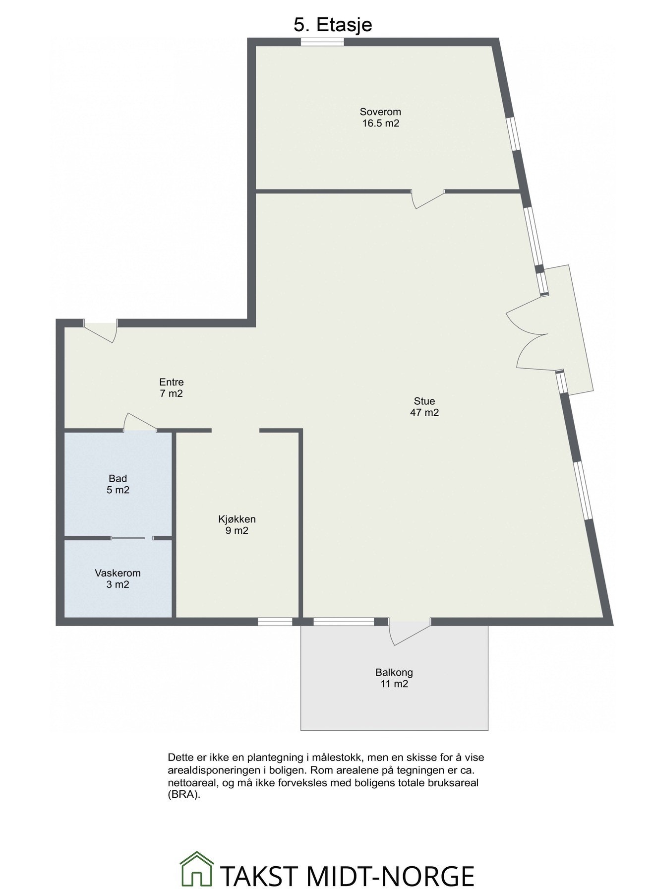 Planskisse - 5.etasje. Galleribilde