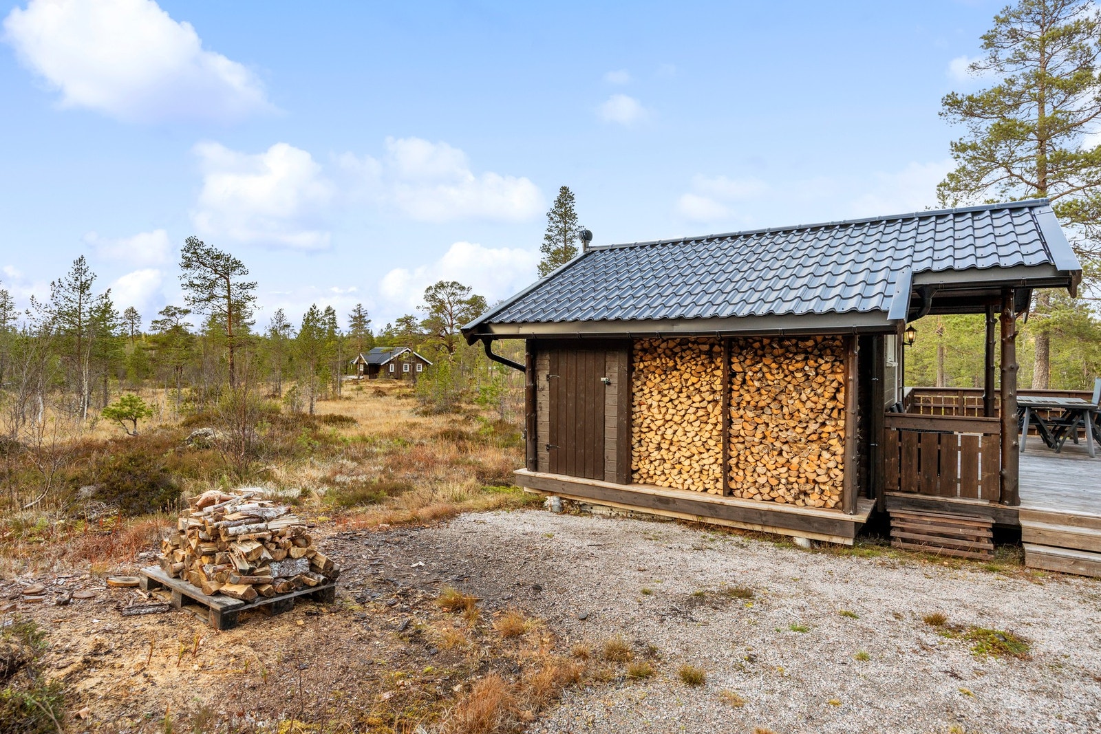 Praktisk takoverbygd vedlager og dør til bod på 1 kvm. Galleribilde