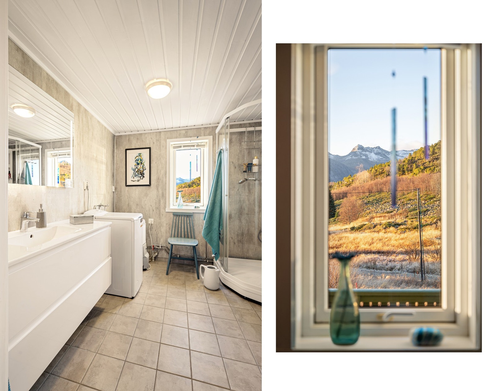 Badet er nylig pusset opp (2022) med nye overflater, baderomsinnredning, speil og wc Galleribilde