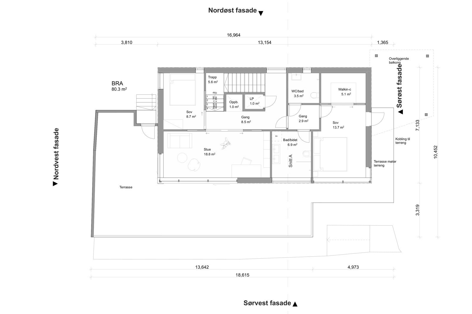 Plantegning nytt hus. Galleribilde