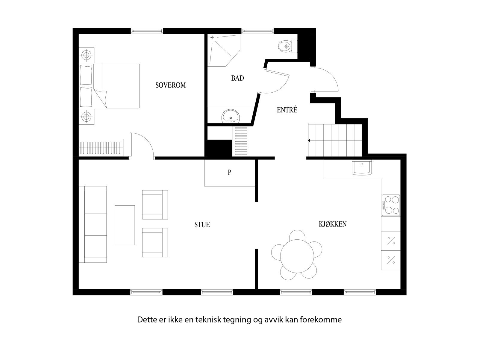 Plantegning første etasje Galleribilde