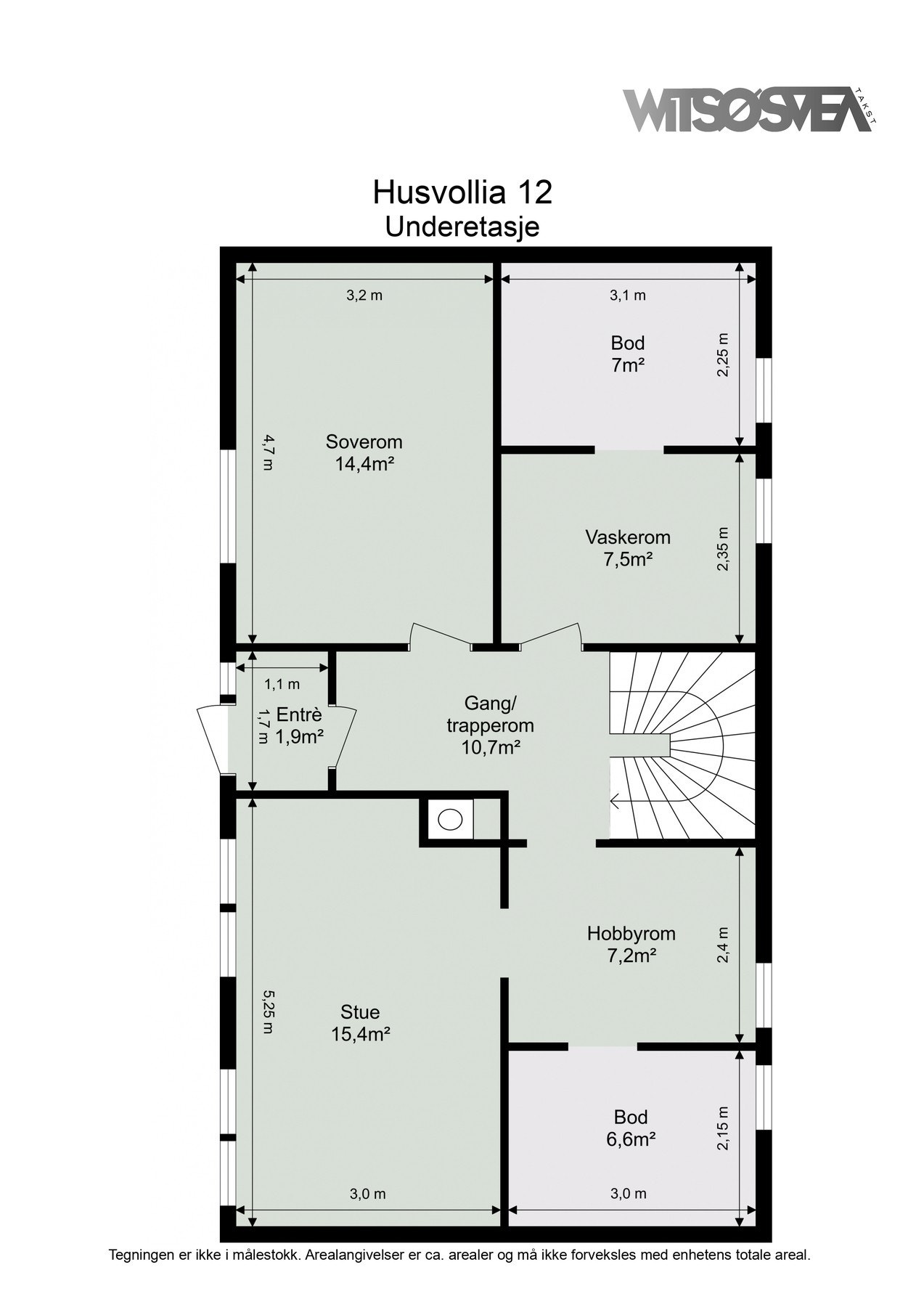 Planskisse underetasje. Galleribilde