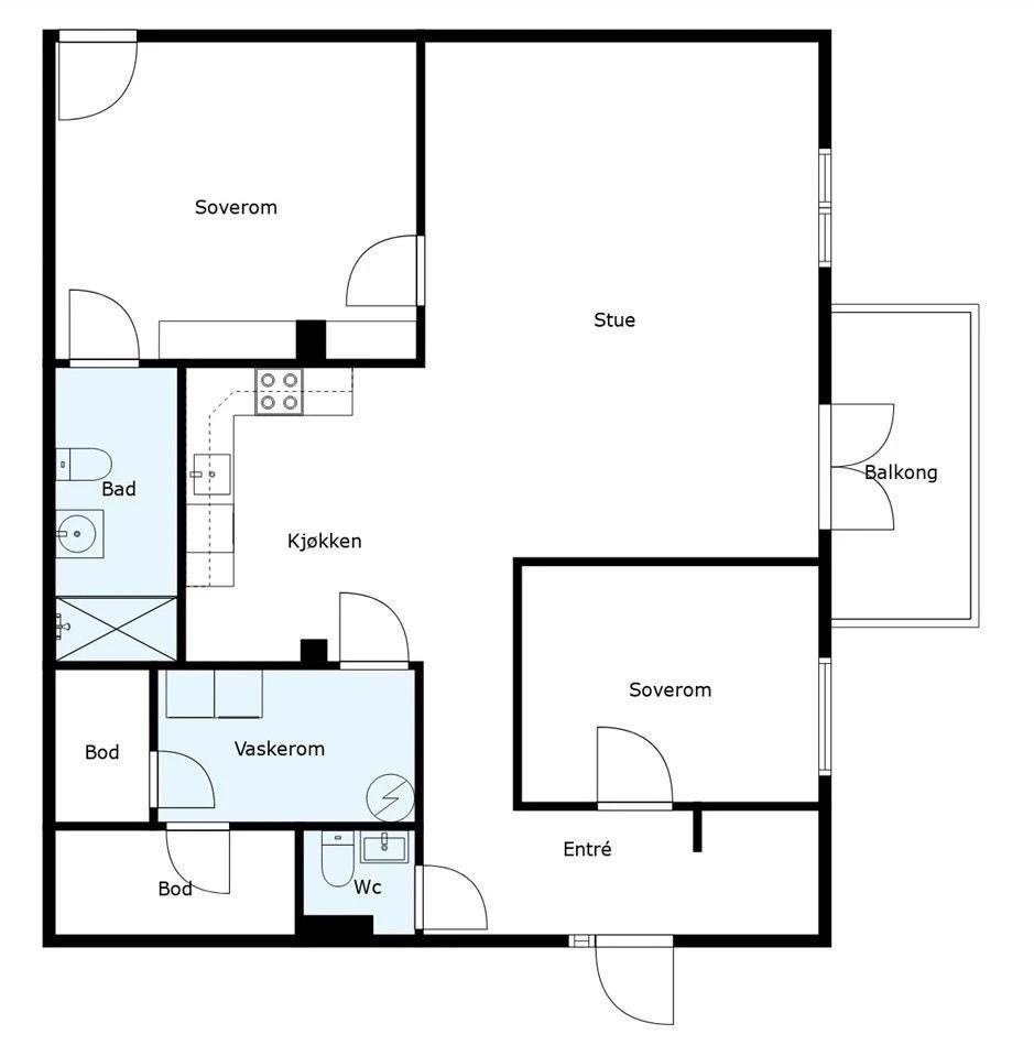 Planløsning som er effektiv og gir en luftig følelse. Galleribilde