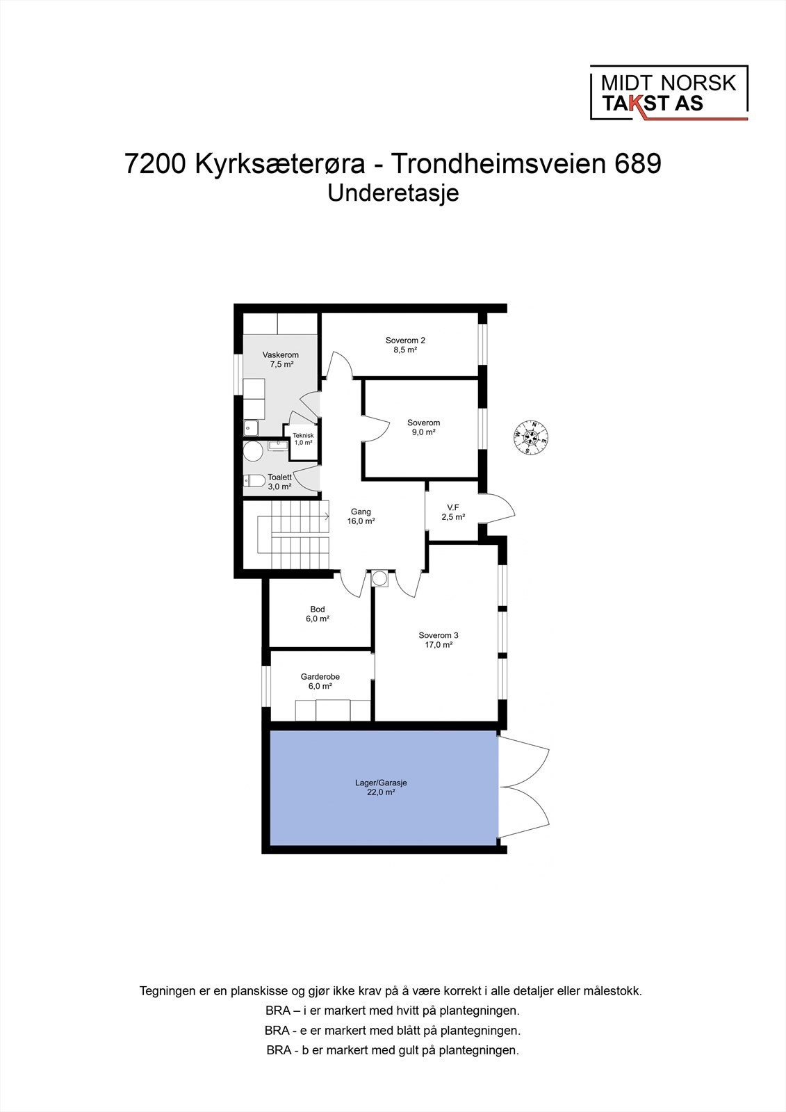 Plantegning underetasje Galleribilde