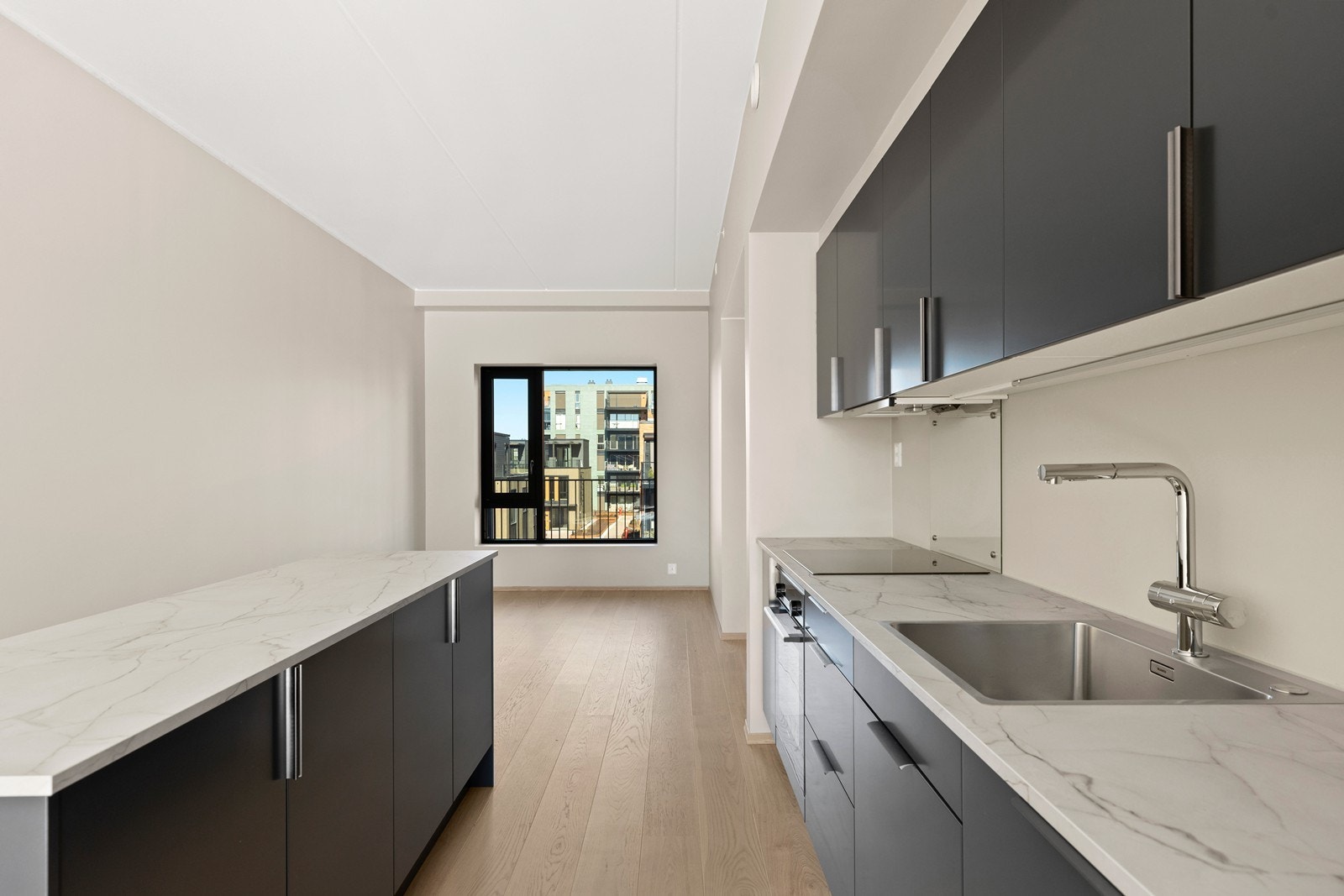 Leiligheten har balansert ventilasjon og vannbåren gulvvarme som gir et komfortabelt og energieffektivt inneklima Galleribilde