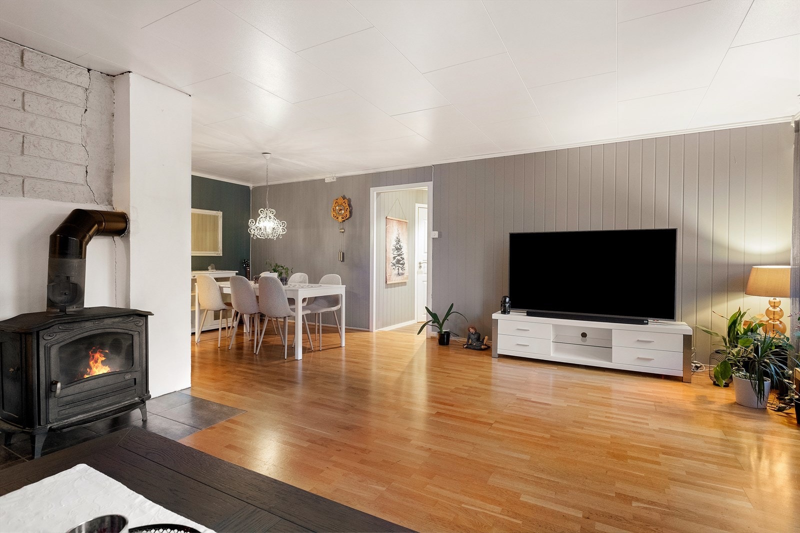 Her er også montert peisvedovn for komfort i den kalde årstiden. Galleribilde