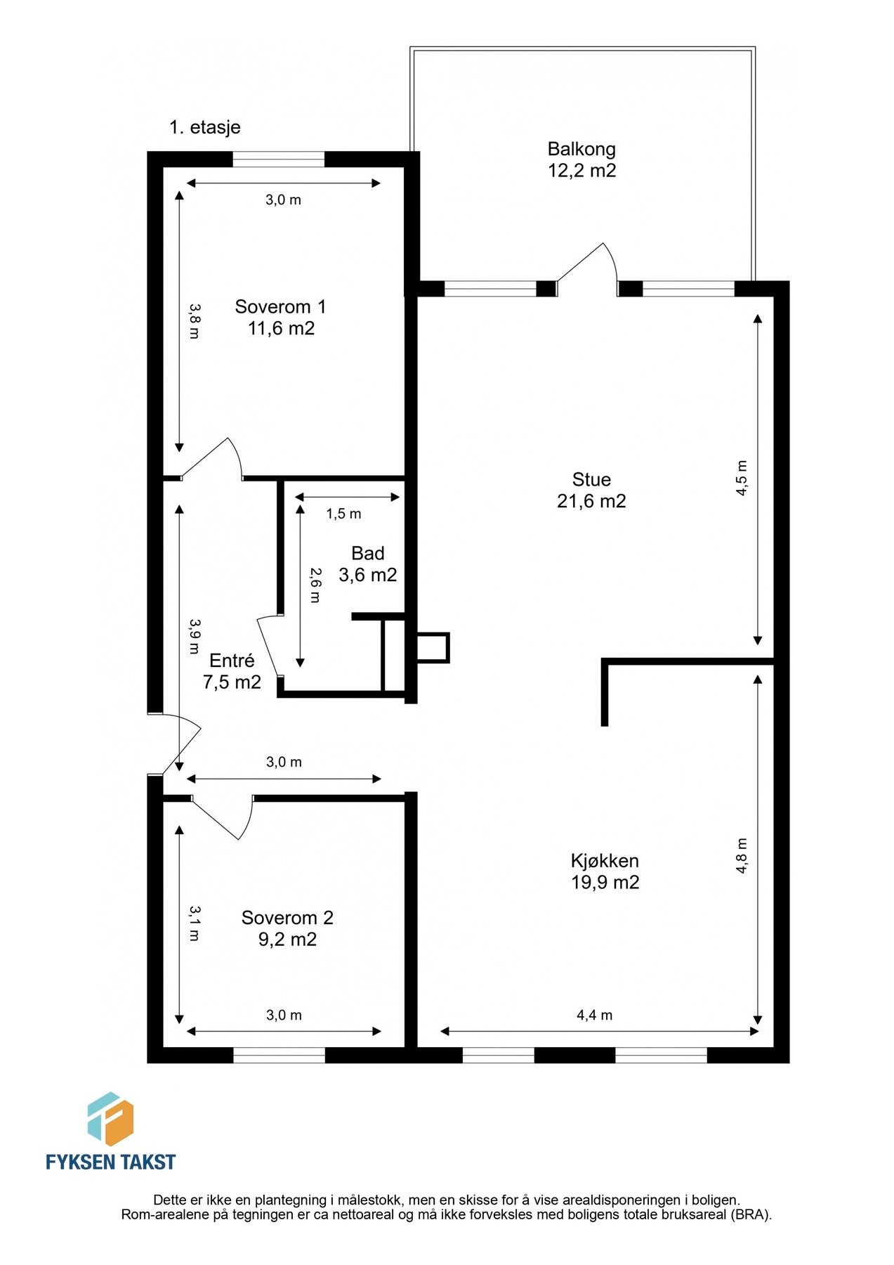 Målsatt planskisse. Galleribilde