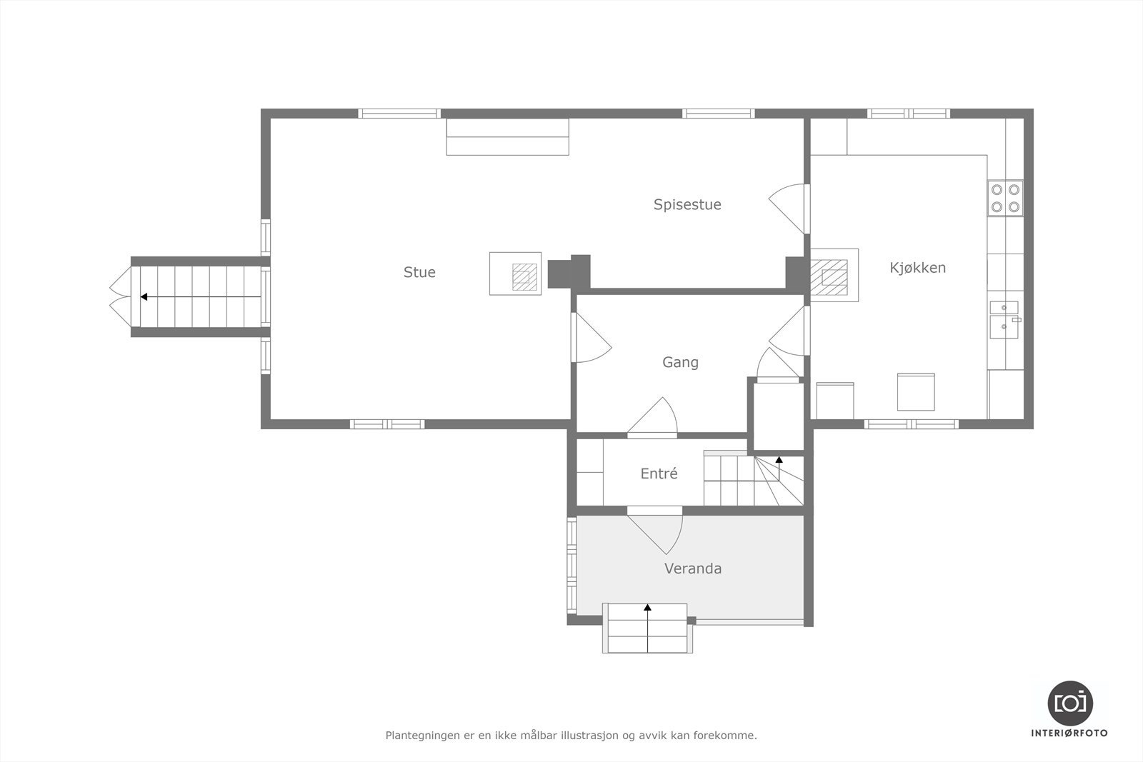 Plantegning 1. etasje Galleribilde