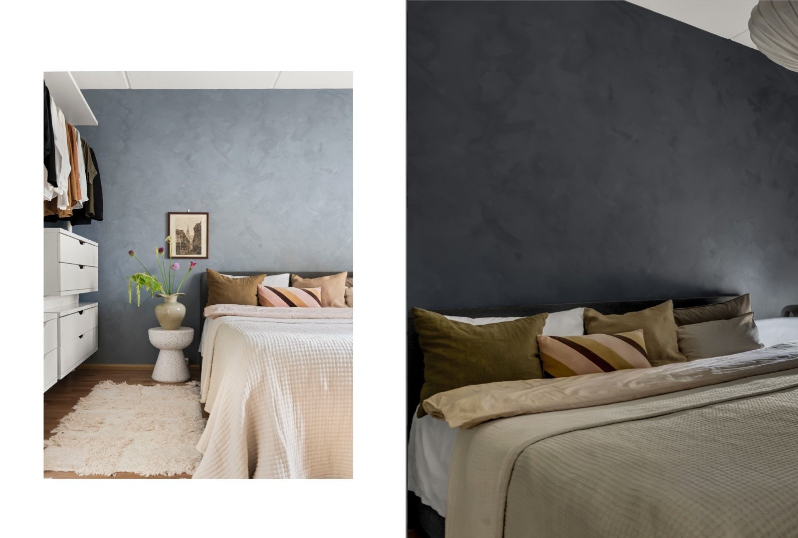 Rommet er holdt i tidsriktige og behagelige farger Galleribilde