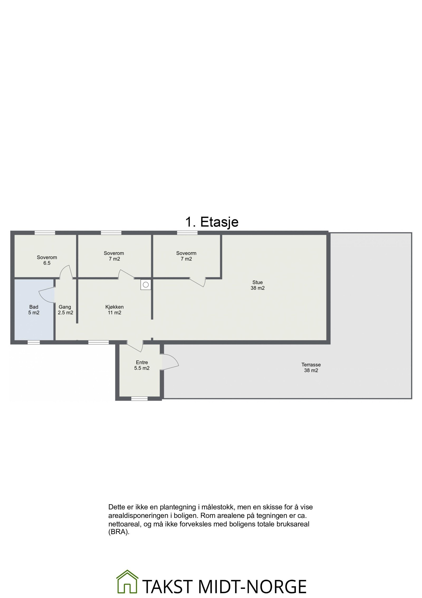 Planskisse fra takstmann Galleribilde