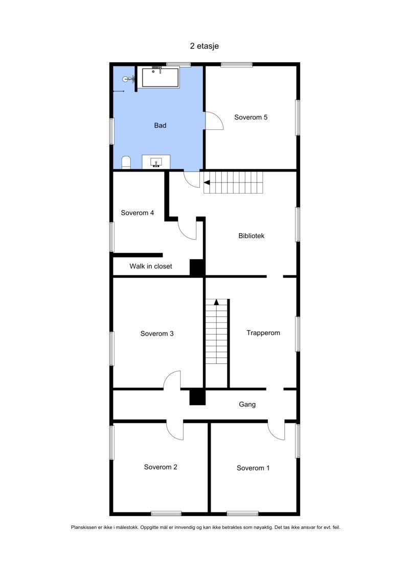 Eikebergveien 24: Plantegning 2. etasje. Galleribilde