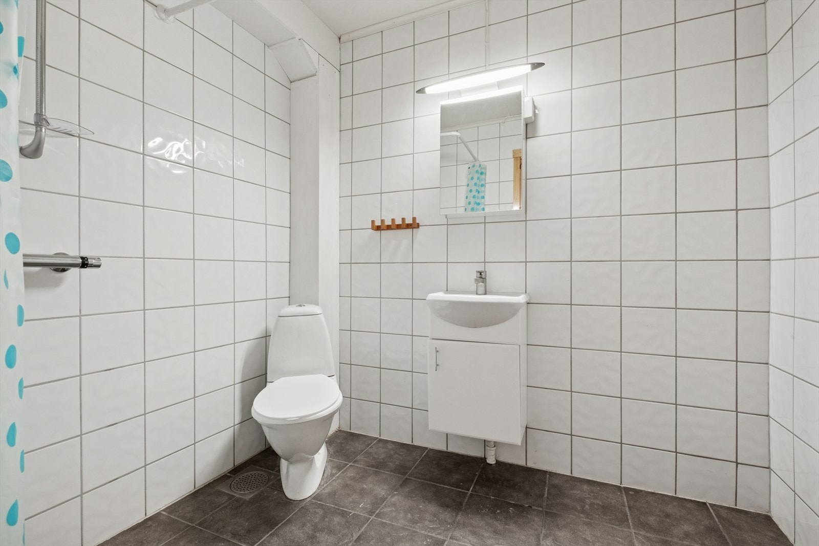 Baderom i sokkeletasje. Galleribilde