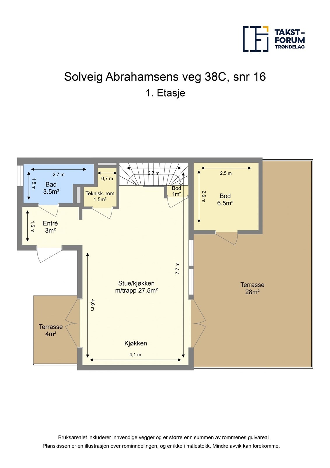 Planskisse 1. etasje. Galleribilde