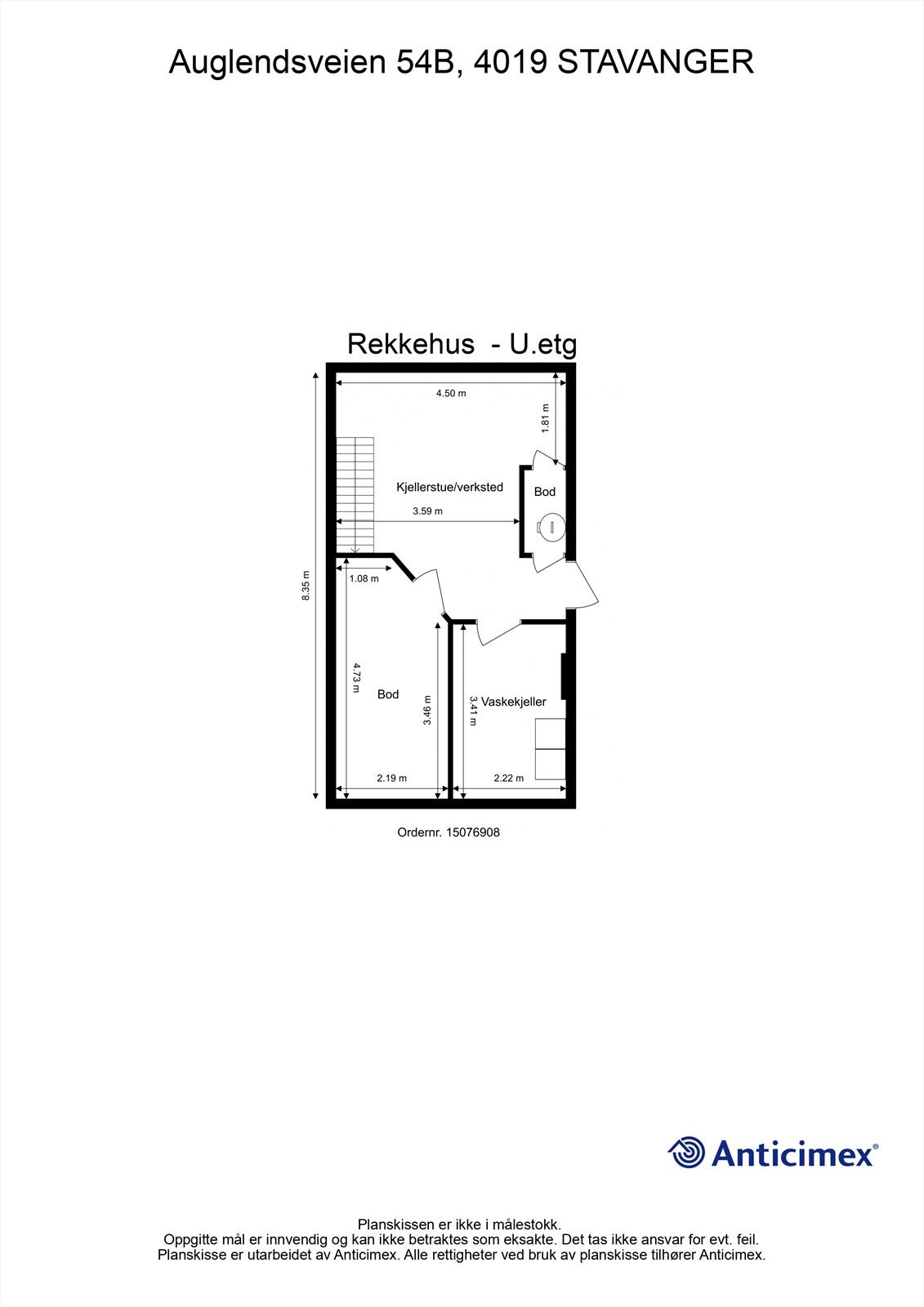 Plantegning kjeller. Galleribilde