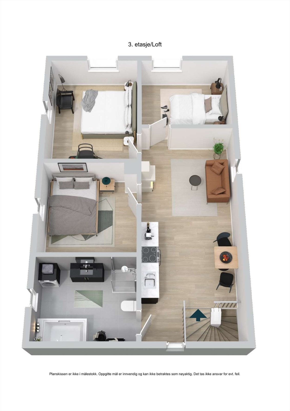 Plantegning loftetasje Galleribilde