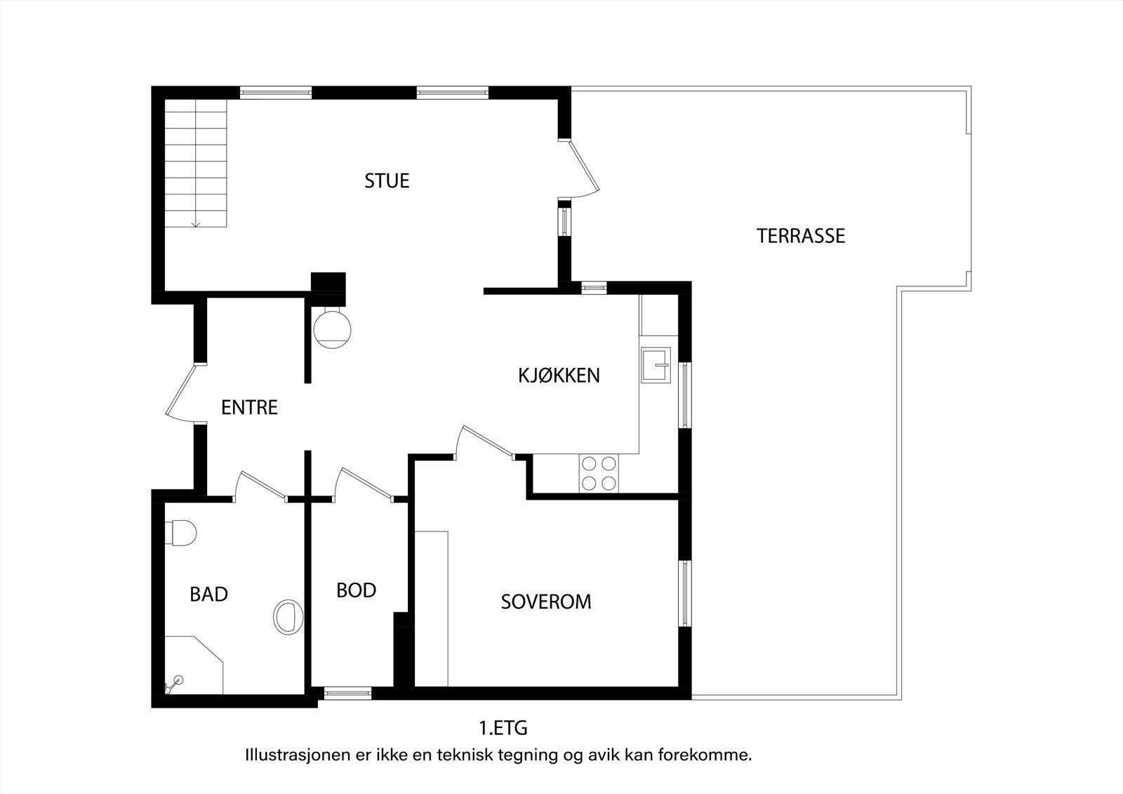 Plantegning 1. etasje. Galleribilde