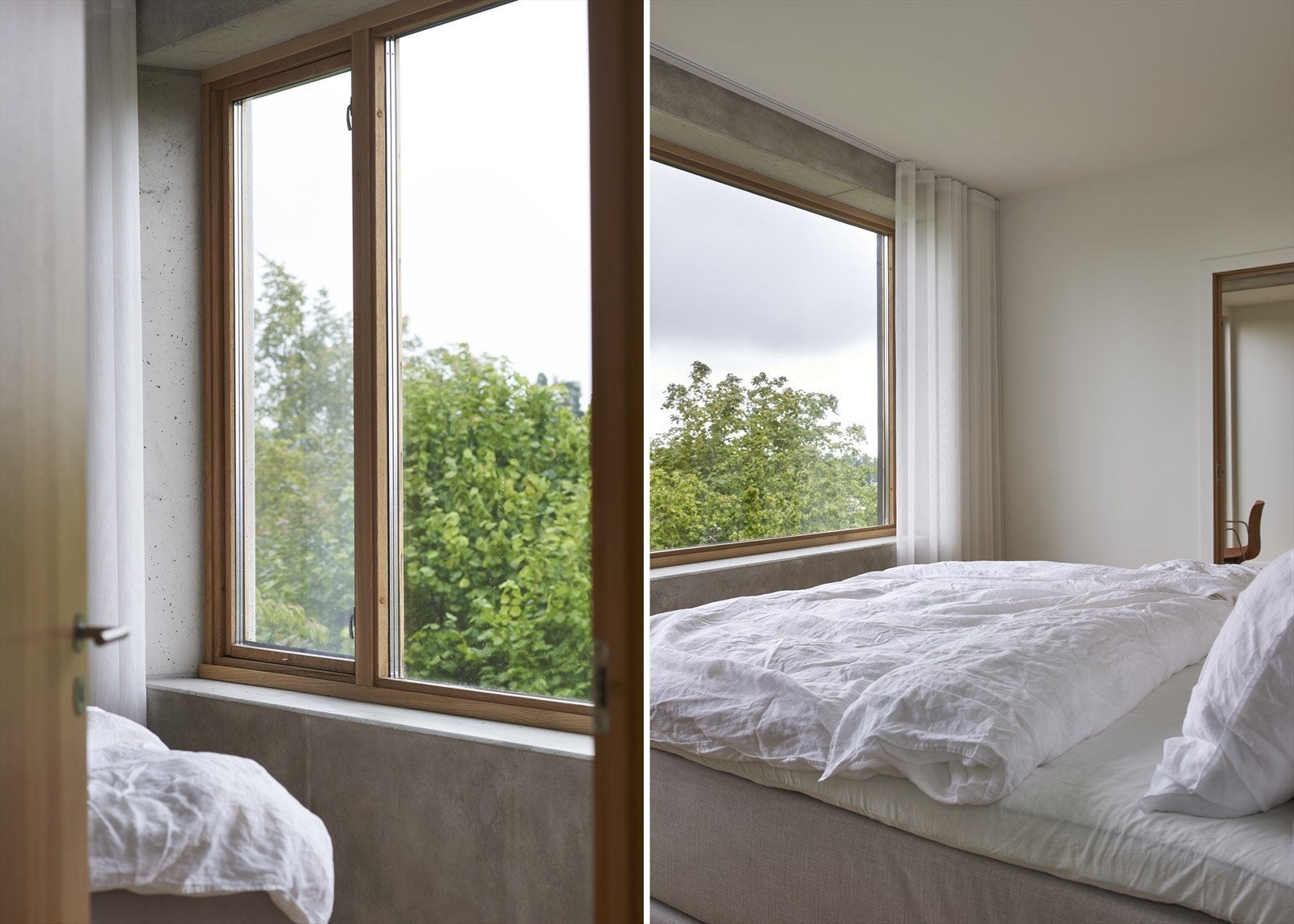 Luftig og lyst soverom med god plass til dobbeltseng, nattbord e.l. Galleribilde