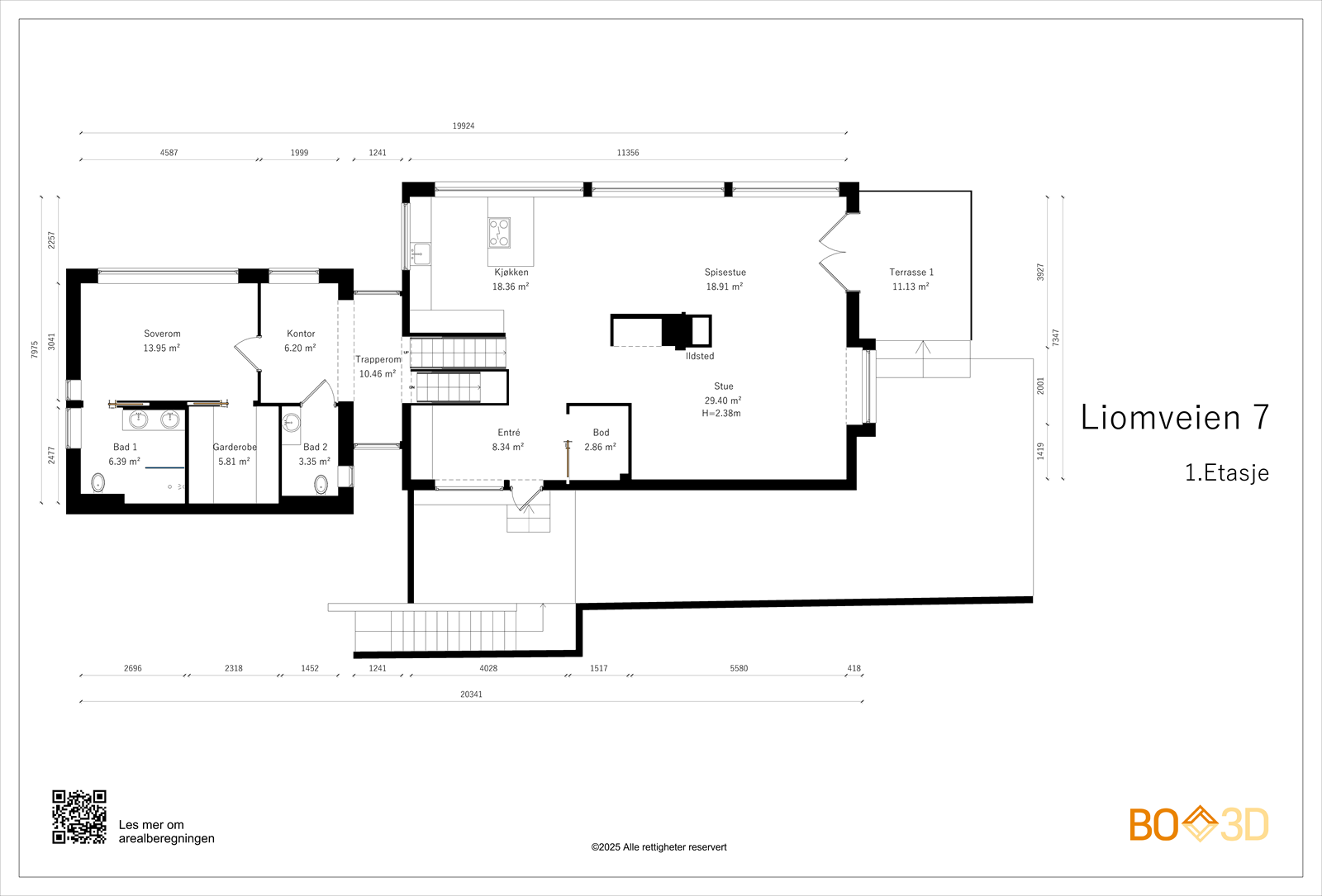 Plantegning 1. etasje Galleribilde