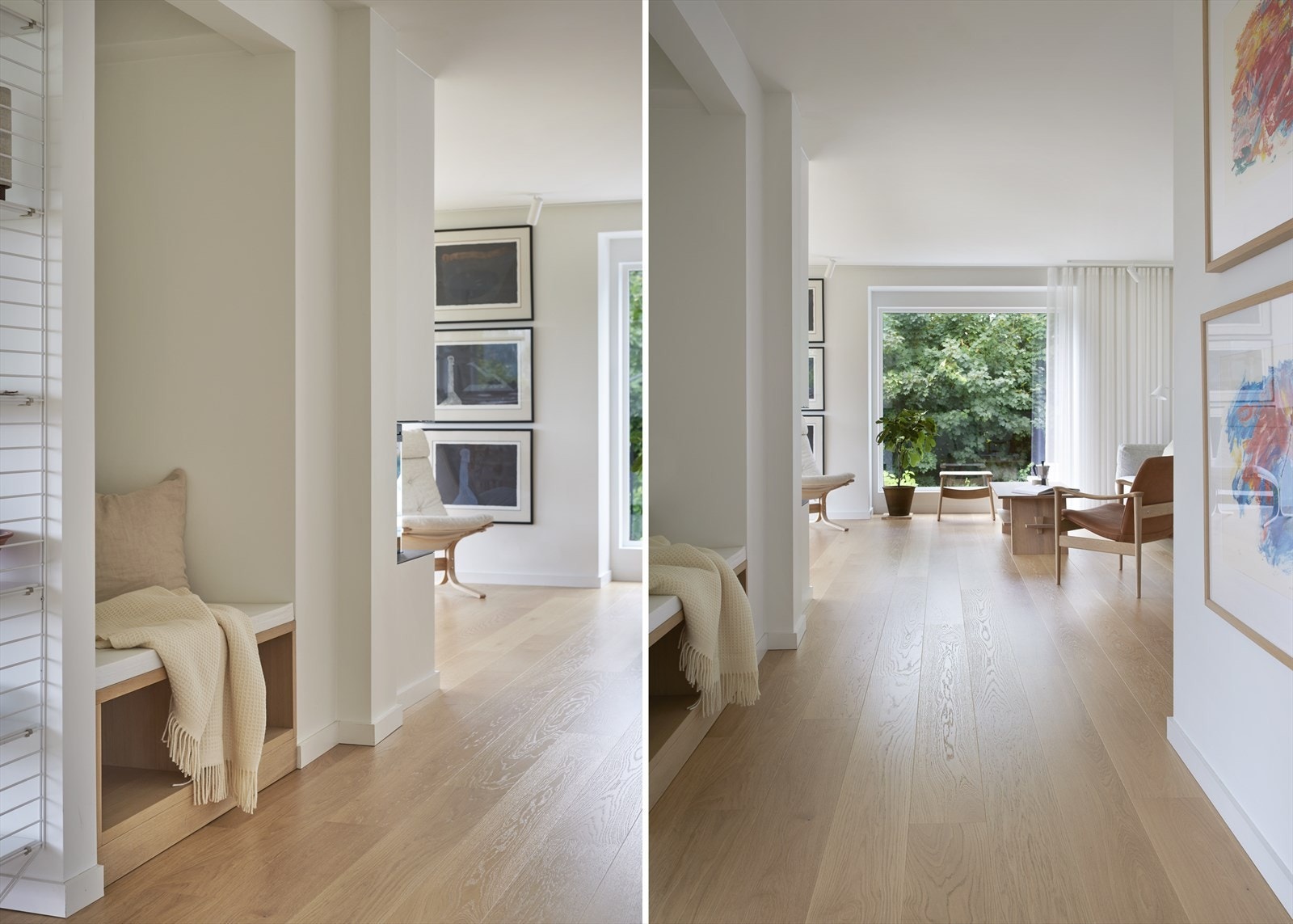 Flott, plassbygget sittenisje fra Elen Møbelstudio gir en lun og hyggelig lesekrok Galleribilde