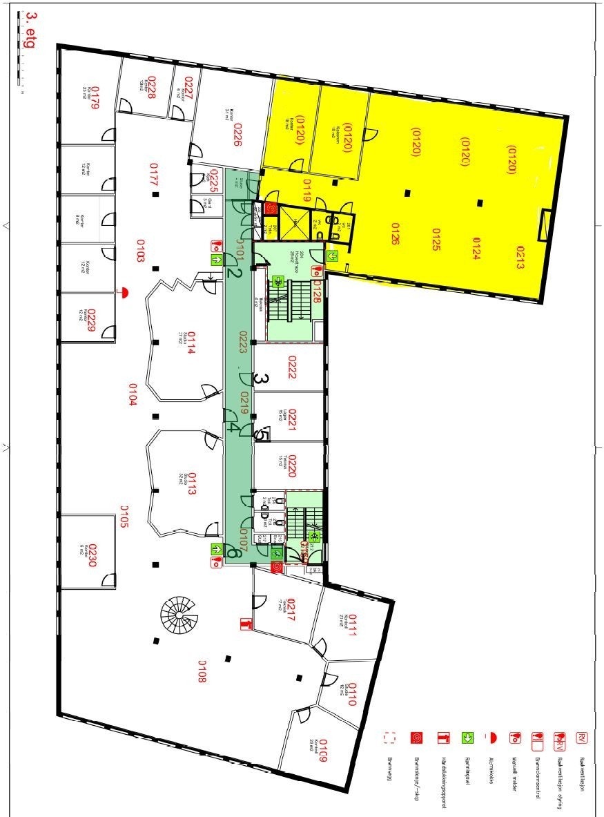 Ledig areal 3 etg merket gult Galleribilde