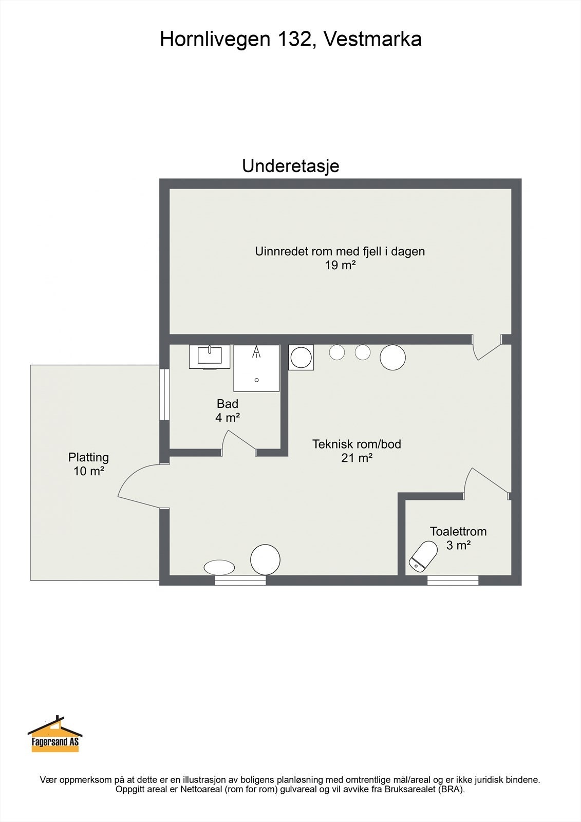 Plantegning underetasje Galleribilde