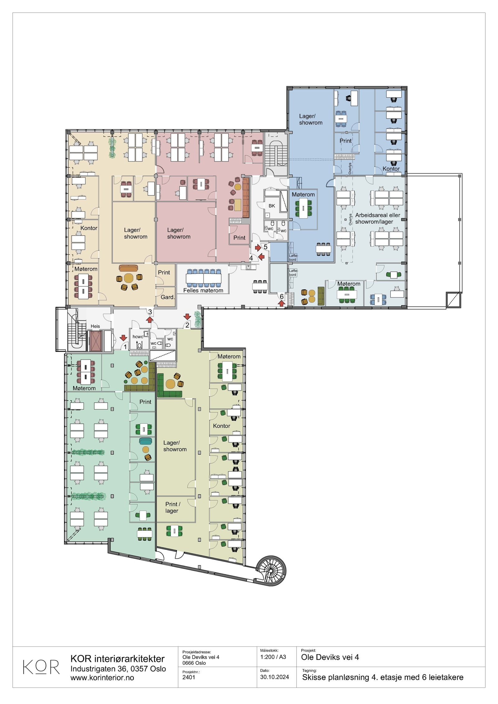 Mulig oppdeling av 4. etasje Galleribilde