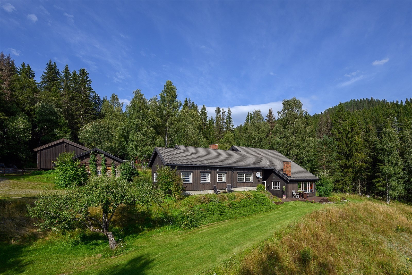 Fine grøntarealer på eiendommen. Galleribilde