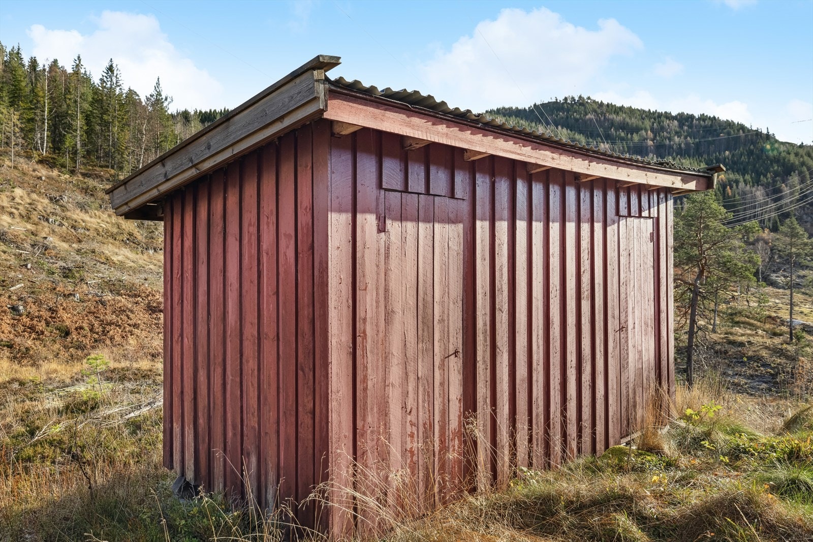 Uthus med bod og utedo. Galleribilde