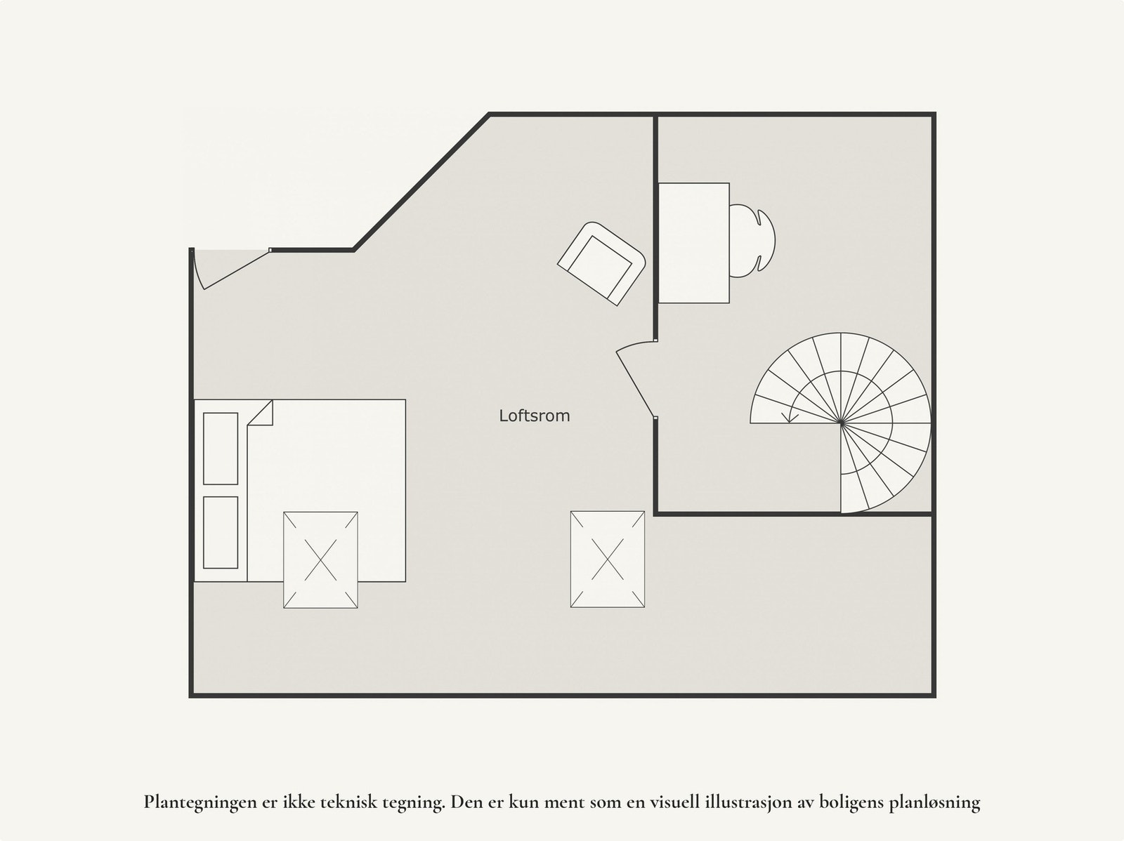 Plantegning loftsetasje. Galleribilde