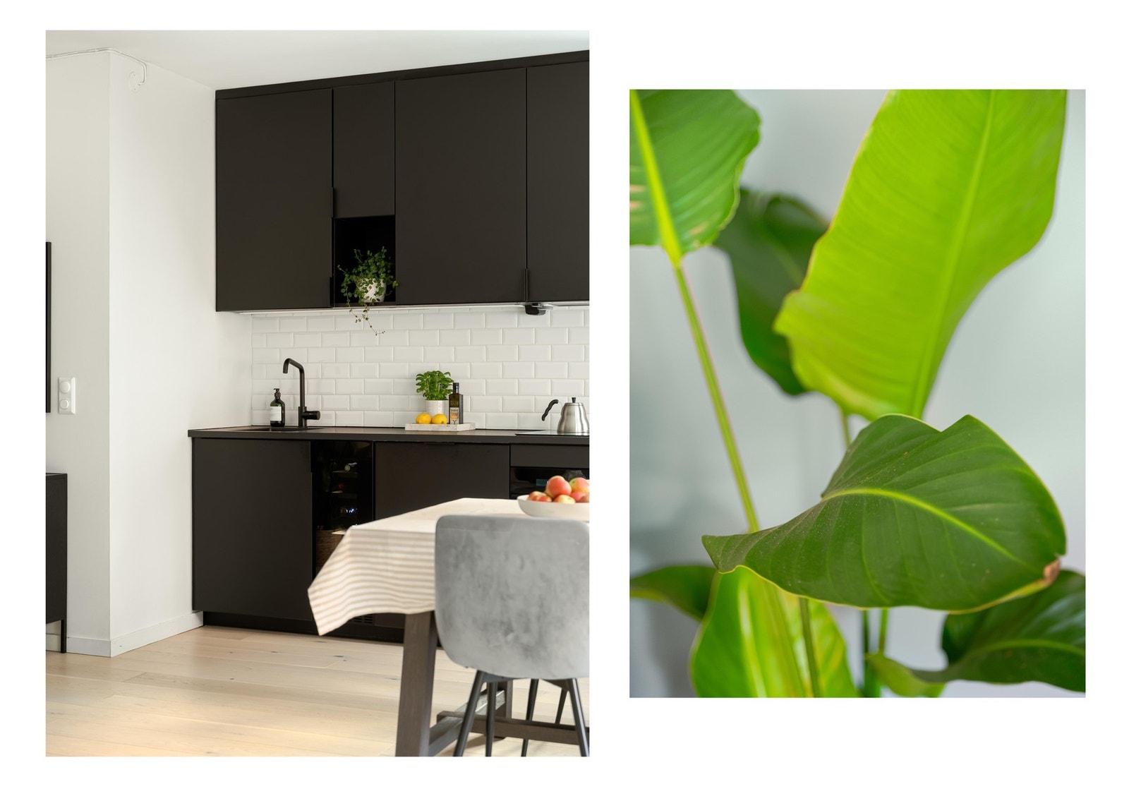 Kjøkkenet er ordentlig stilig, og har til og med vinskap. Galleribilde