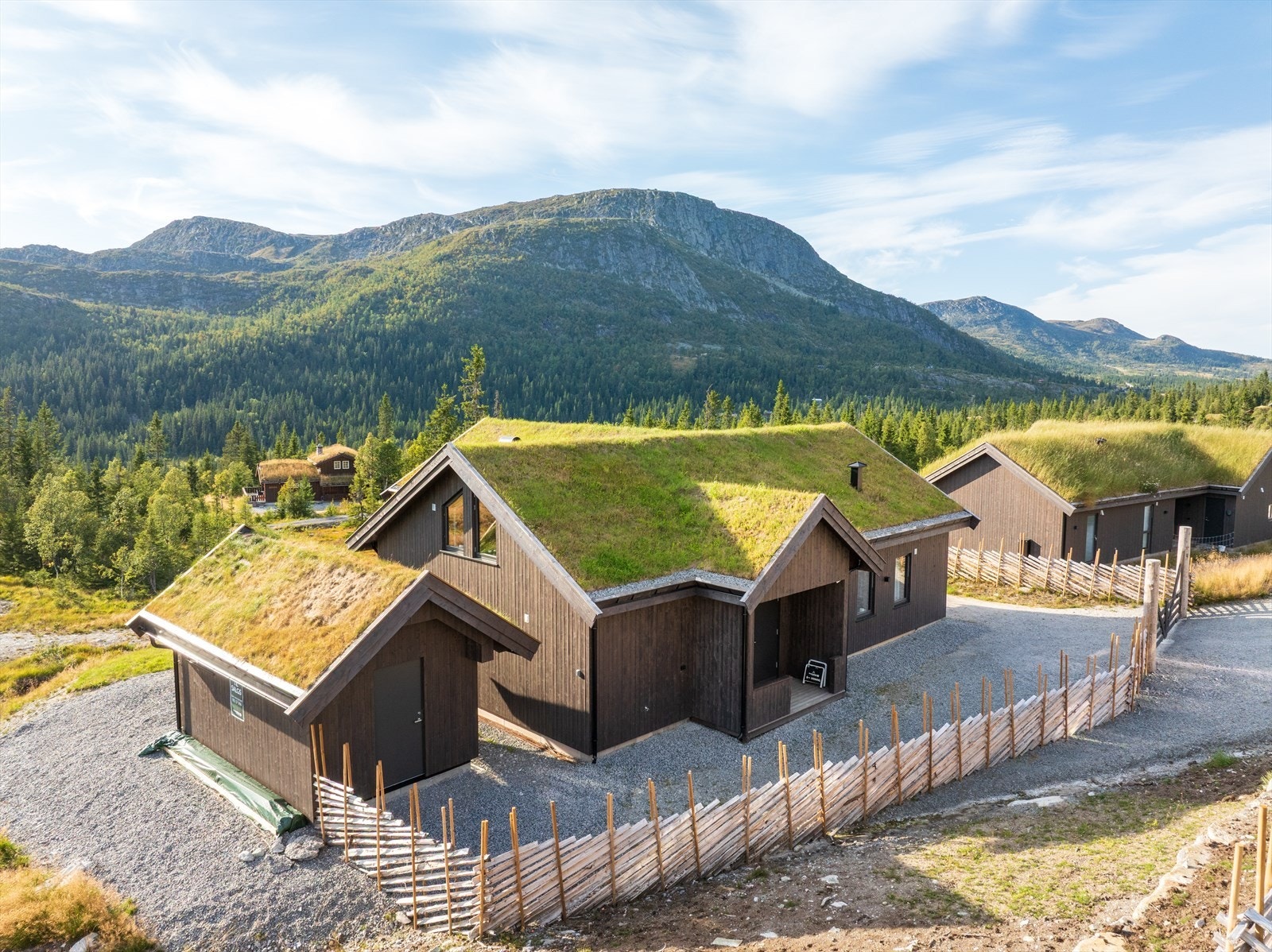 Deler av tomten er innrammet med skigard. Galleribilde