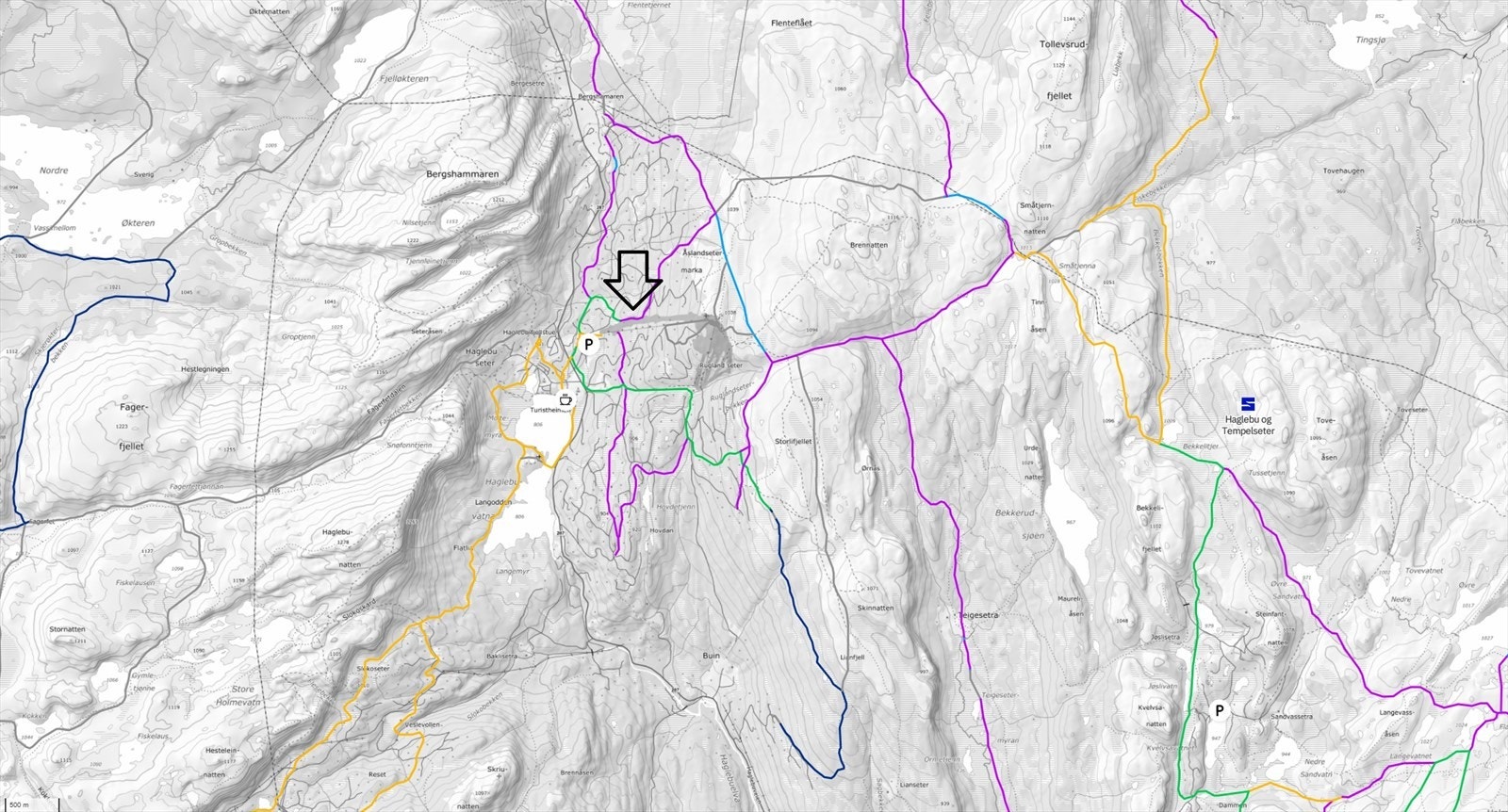 Område har et fantastisk langrennsløypenett som starter rett utenfor tomtegrensen. Galleribilde